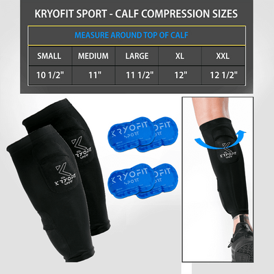 Calf - Cold Compression Sleeves With Freeze Pack Inserts